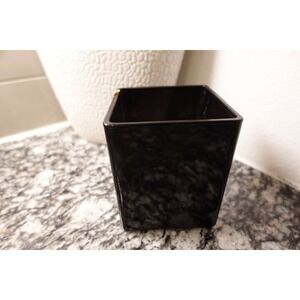 Black Square Glass Vase Modern Home Decor Flower Display